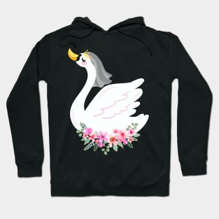 Getting Married Bride And Groom Animal Ducks Birds Swans Wedding Party Hoodie